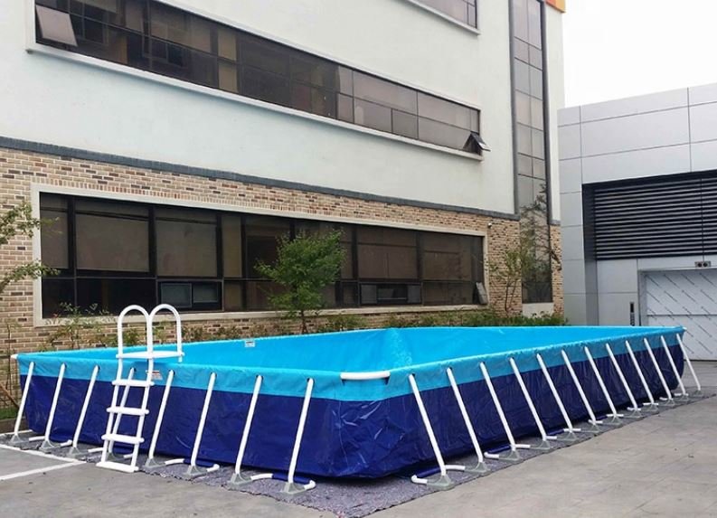 Каркасный летний бассейн для детского лагеря 10 x 25 x 1 метр (рис.1)